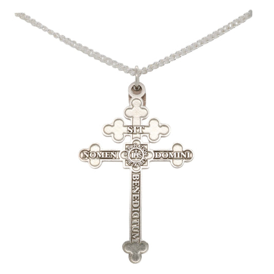 "Archconfraternity of the Holy Face" Official Double-Sided Cross - Silver