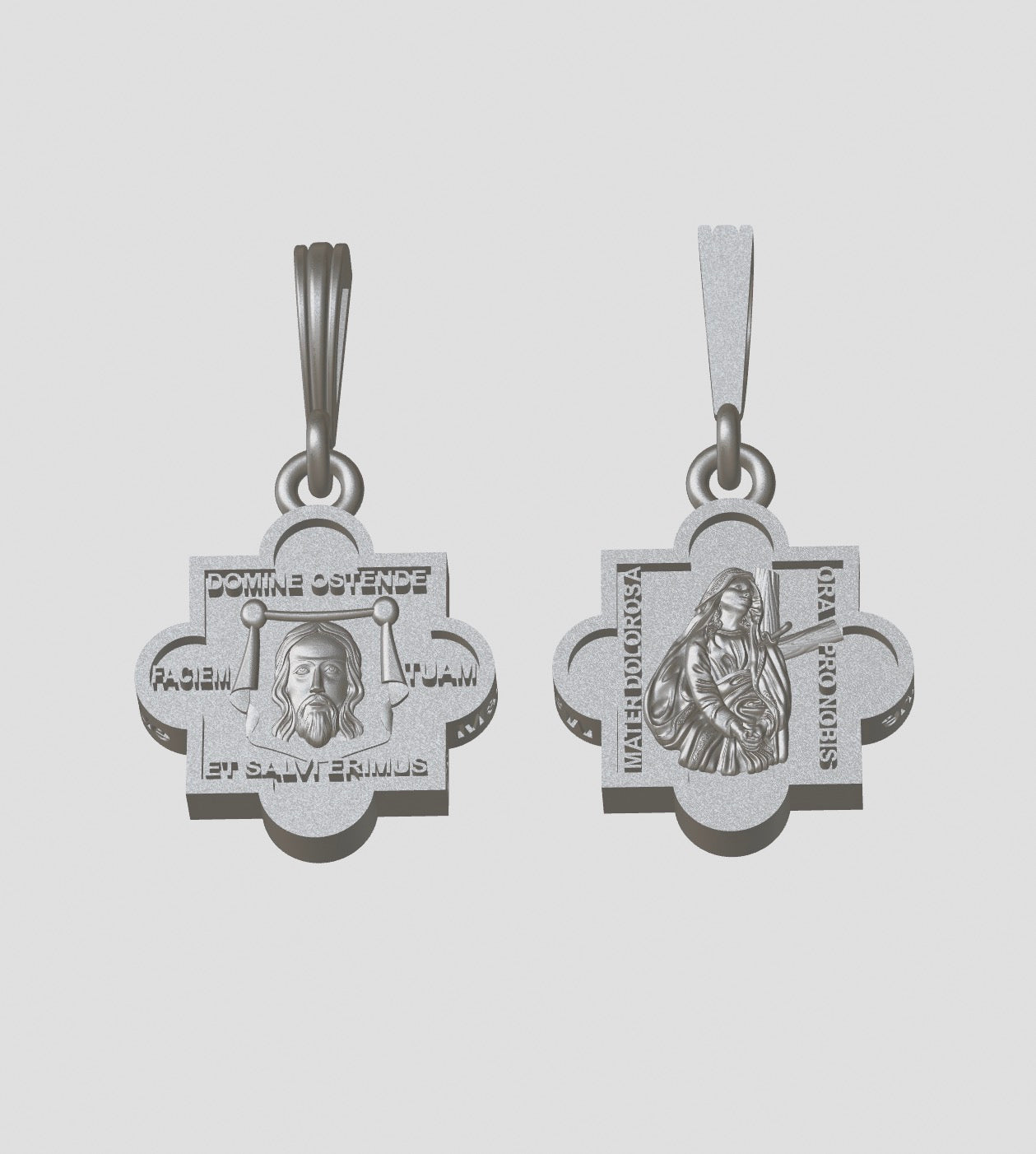 Holy Face and Our Lady of Sorrows Pendant