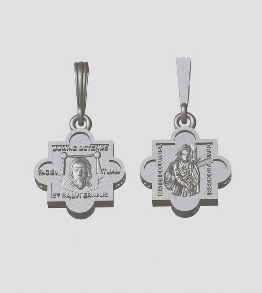 Holy Face and Our Lady of Sorrows Pendant