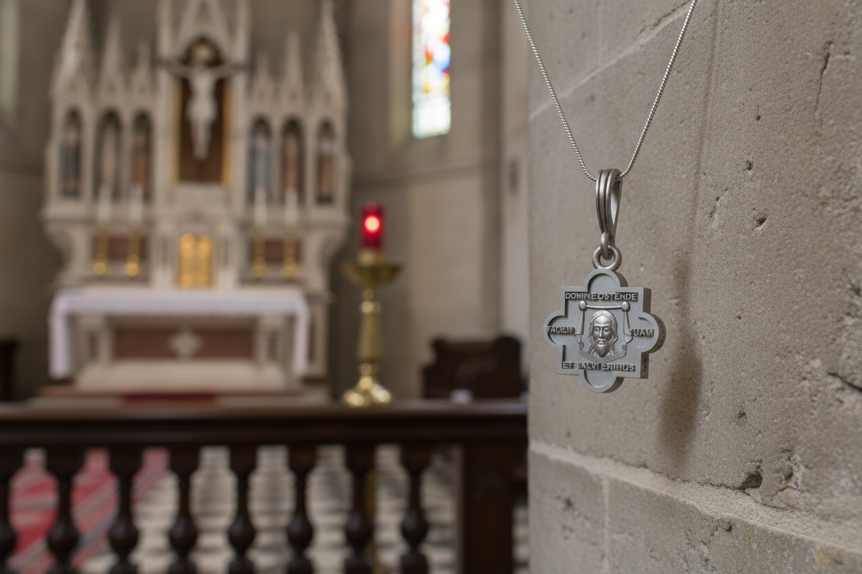 Holy Face and Our Lady of Sorrows Pendant