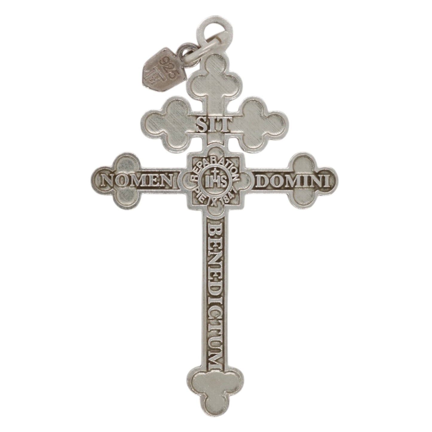 "Archconfraternity of the Holy Face" Official Double-Sided Cross - Silver